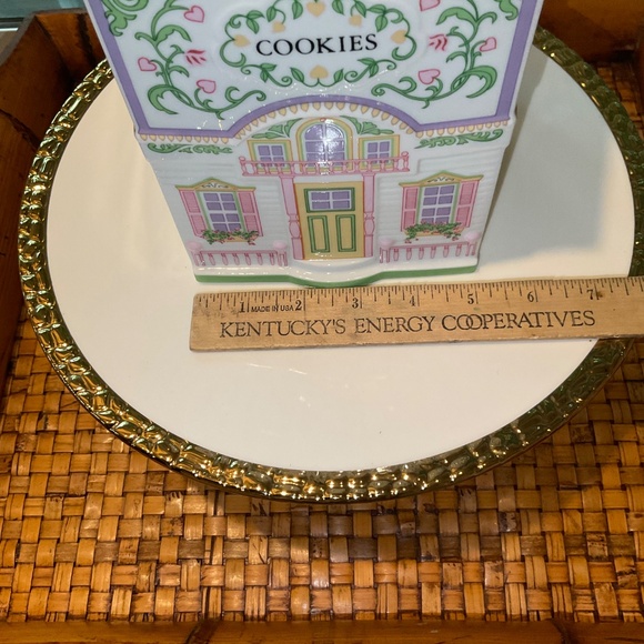 LENOX 1991 The Village Cookie Jar Canister Yellow Fine Porcelain - Beautiful! - Picture 9 of 10